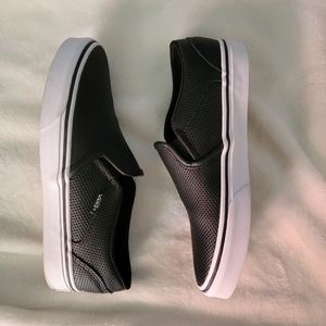 Vans Asher Leather Slip On Sneakers